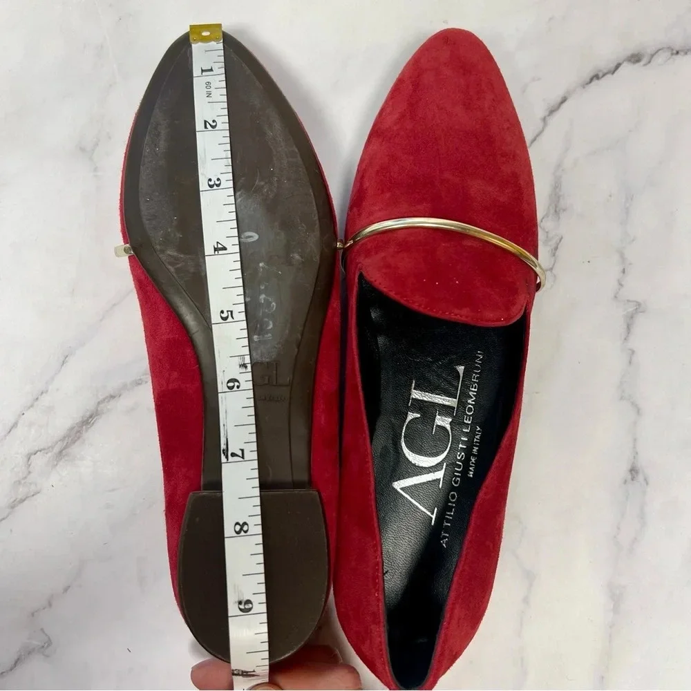 AGL Attilio Giusti Leombruni Red Suede Slip On Casual Womens Shoe Size 36 - Picture 15 of 17